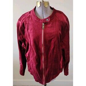 Torrid Jacket Womens Size 2X Red Velvet Lace Up Gothic Rockabilly Moto VGC